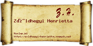 Zöldhegyi Henrietta névjegykártya